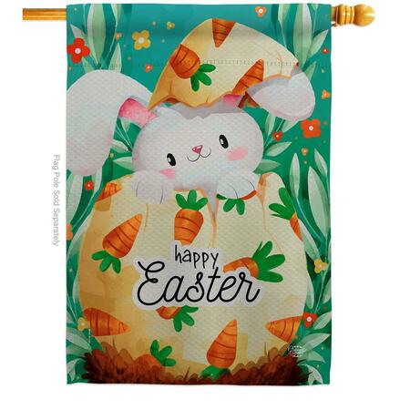 CUADRILATERO Hiding Easter Bunny Springtime Double-Sided Garden Decorative House Flag, Multi Color CU3905139